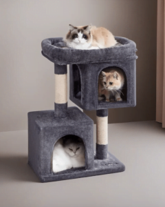Cat Tree with 2 Cozy Condos and Scratching Posts