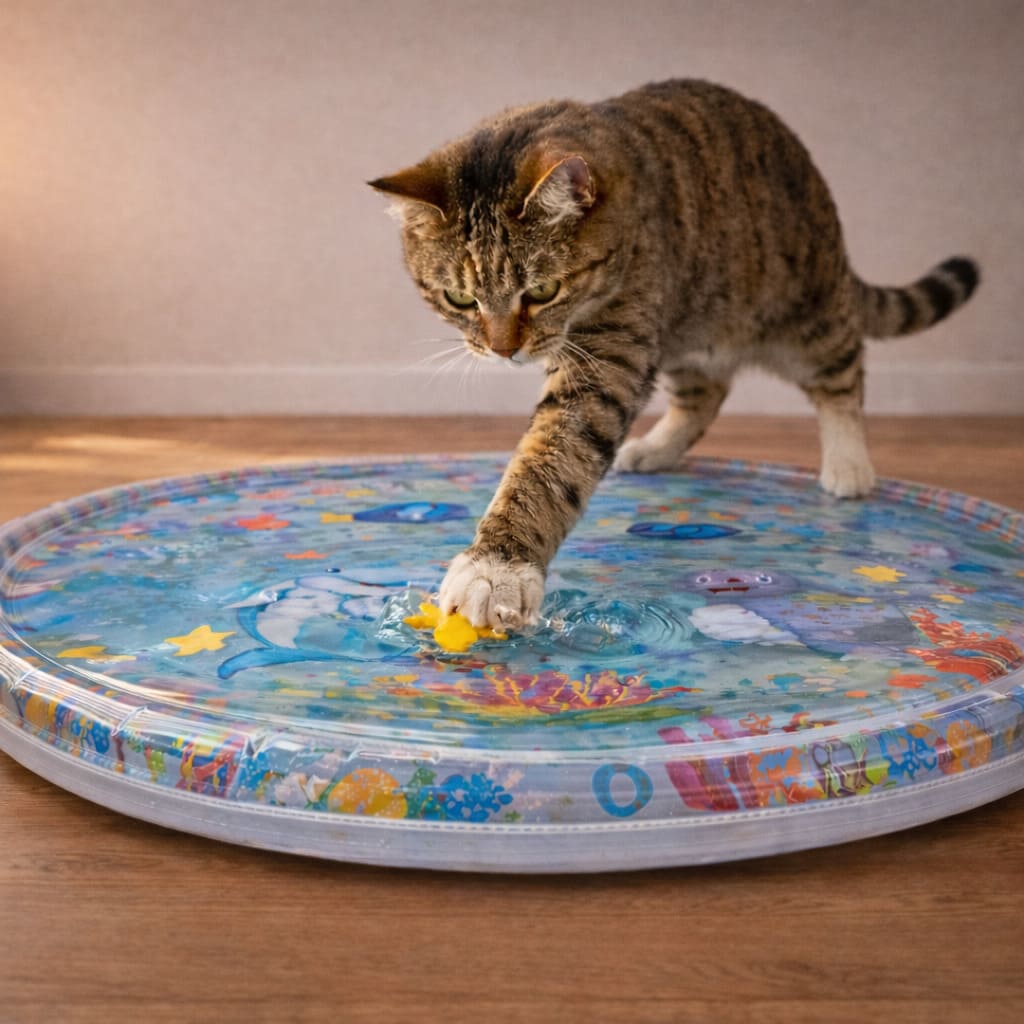 AquaPaw Water Mat — triggers stalking instinct