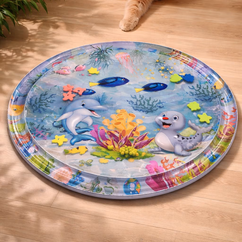 AquaPaw Claw-Resistant Water Mat — cat engaging with moving water surface