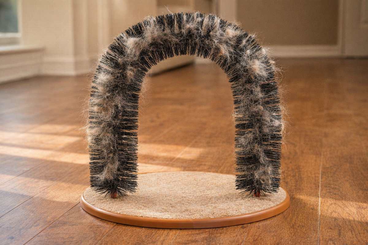 Fur collected in bristles