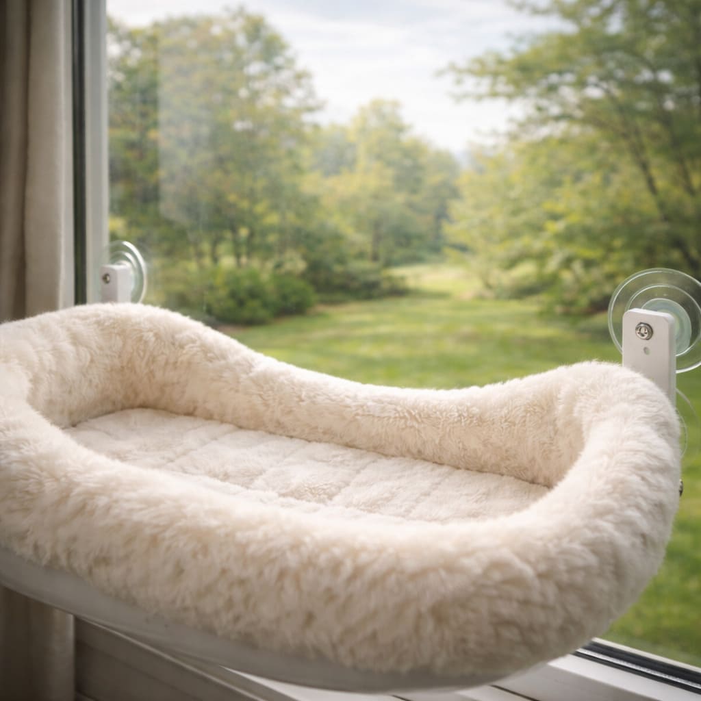 Close-up of mounting plate with suction cups and hex bolt securing the steel frame to glass